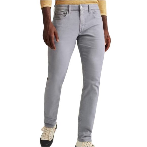 Bonobos Slim Grey Gray Mens Jeans 32 x 30 Casual Organic Cotton Blend Distressed - Picture 1 of 16